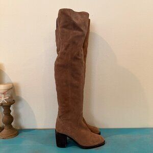 Jeffery Campbell Women's Brown Suede Boho Slouch Cottage OTK Boots Size 8
